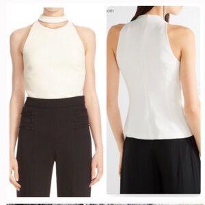 Cushnie et Ochs cream choker cut out top